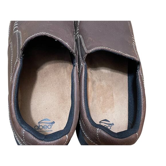Abeo Utopia Mens 13M Brown Leather Slip On Loafers Shoes 24U1049 Contrast Stitch main image 8